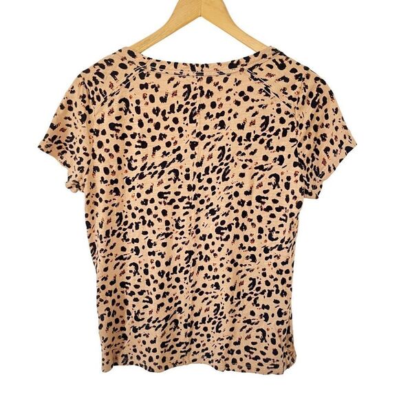 Banana Republic Cozy Slub Cotton Modal Camel‎ Animal Print T-shirt - Picture 3 of 6